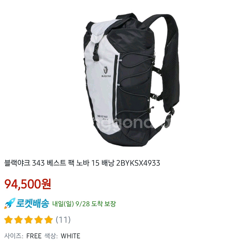블랙야크 343 베스트 팩 15L 등산 배낭--8