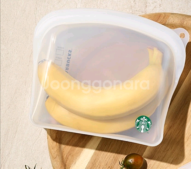 스타벅스 실리콘 푸드백 지퍼백 휴대 용기백 가방 베이직--0