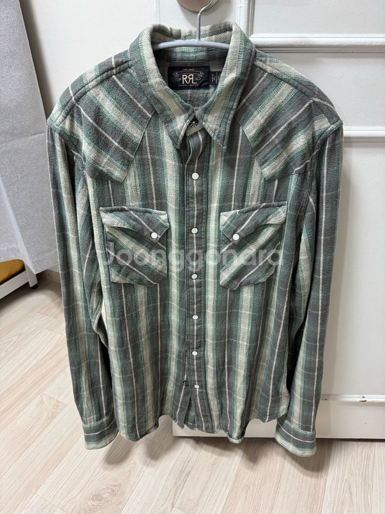 RRL 위스턴 플래드 체크셔츠 슬림핏 팝니다(M사이즈)--3