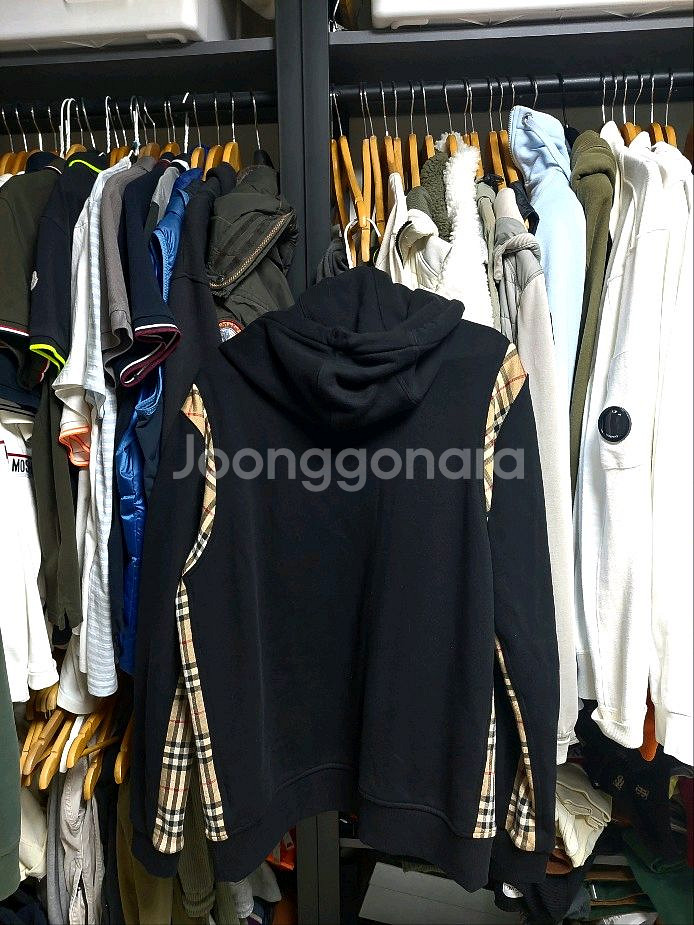 버버리 빈티지체크 패널 후드집업 m 셋업 바지별도--5