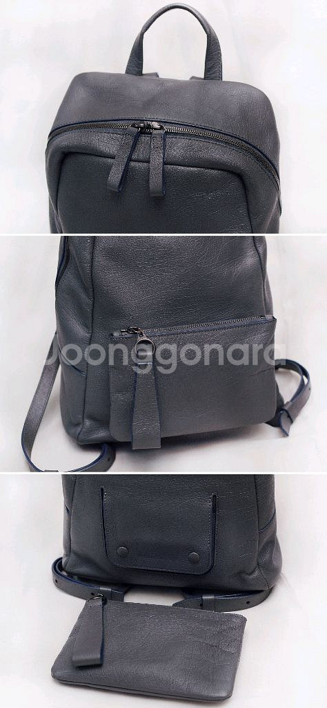 만다리나덕 에트나 그레이 풀그레인 레더 투인원 백팩--3