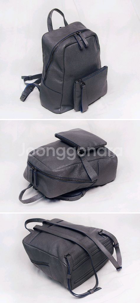 만다리나덕 에트나 그레이 풀그레인 레더 투인원 백팩--2