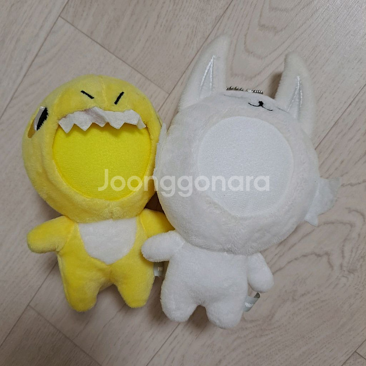 포토톡 인형 흰여우/노랑공룡 14cm--0