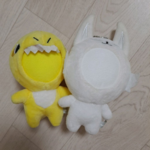 포토톡 인형 흰여우/노랑공룡 14cm