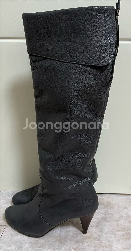 고세 롱 부츠 천연양가죽 차콜 240--1