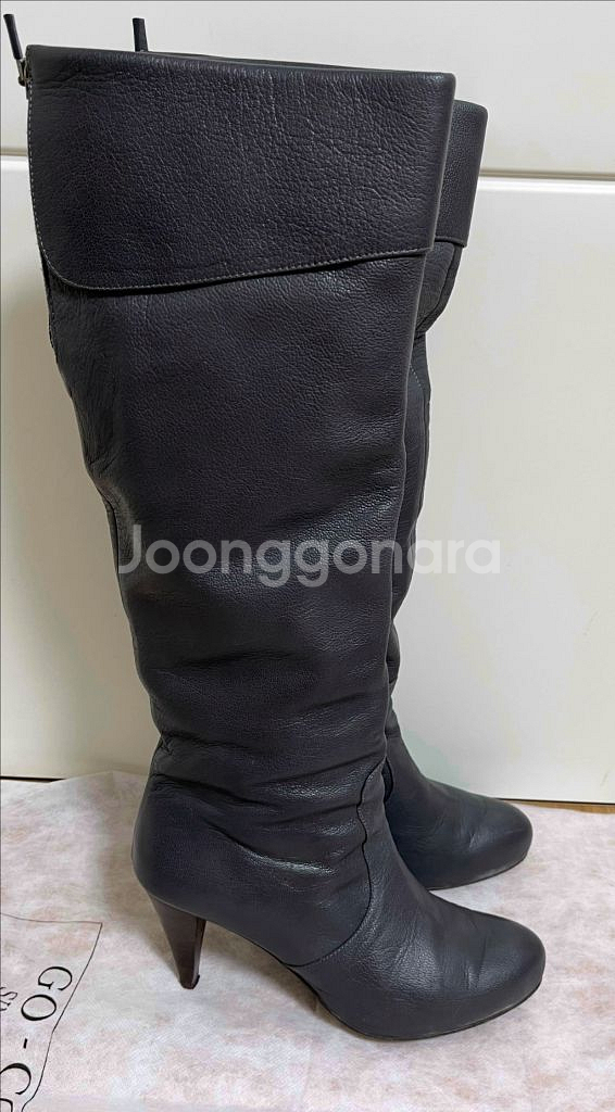 고세 롱 부츠 천연양가죽 차콜 240--3