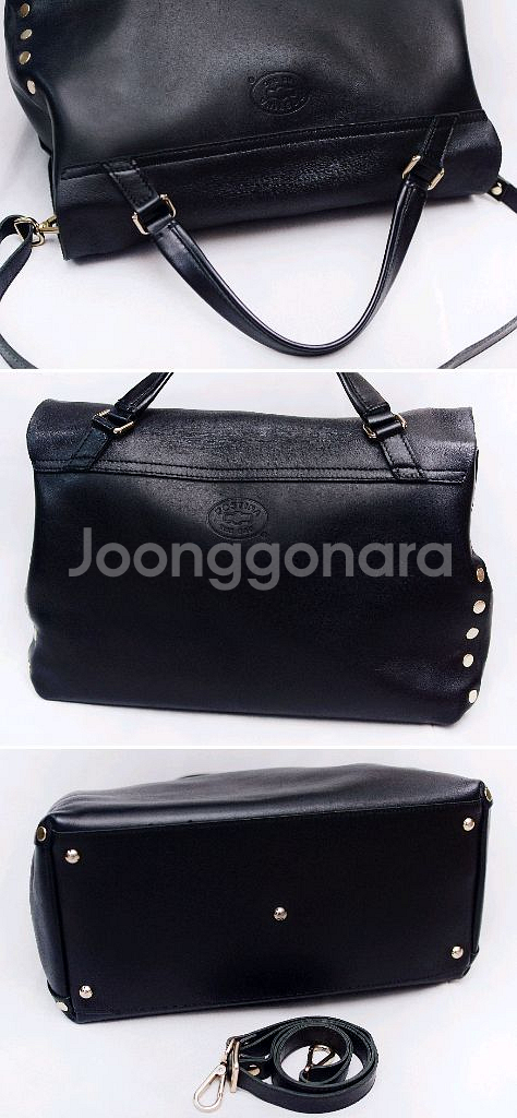 자넬라토 포스티나 M 오리지널 실크레더 금장 블랙--4