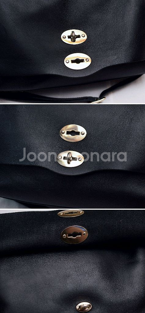 자넬라토 포스티나 M 오리지널 실크레더 금장 블랙--7