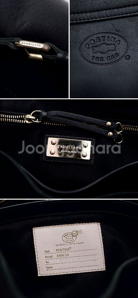 자넬라토 포스티나 M 오리지널 실크레더 금장 블랙--9