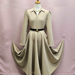 베니토 고퀄 플레어 퍼프 롱원피스