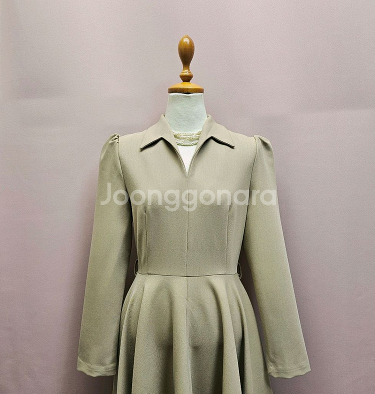 베니토 고퀄 플레어 퍼프 롱원피스--4