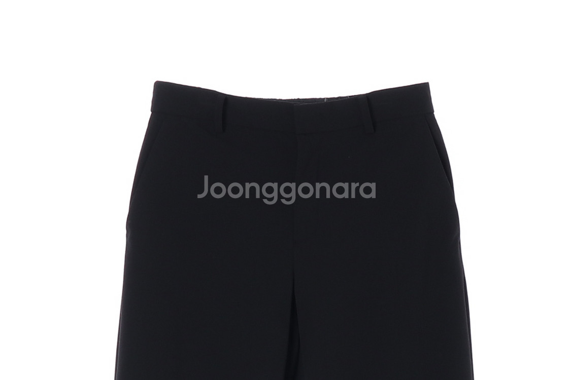 [M]마인드브릿지 블랙 뒷밴딩 슬랙스 팬츠 바지--1