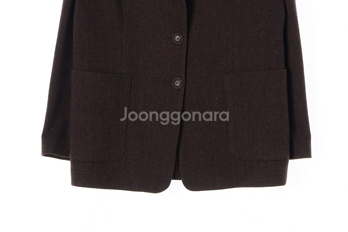 [S]닐바이피 울80% 브라운 헤링본 블레이저 싱글브레--2