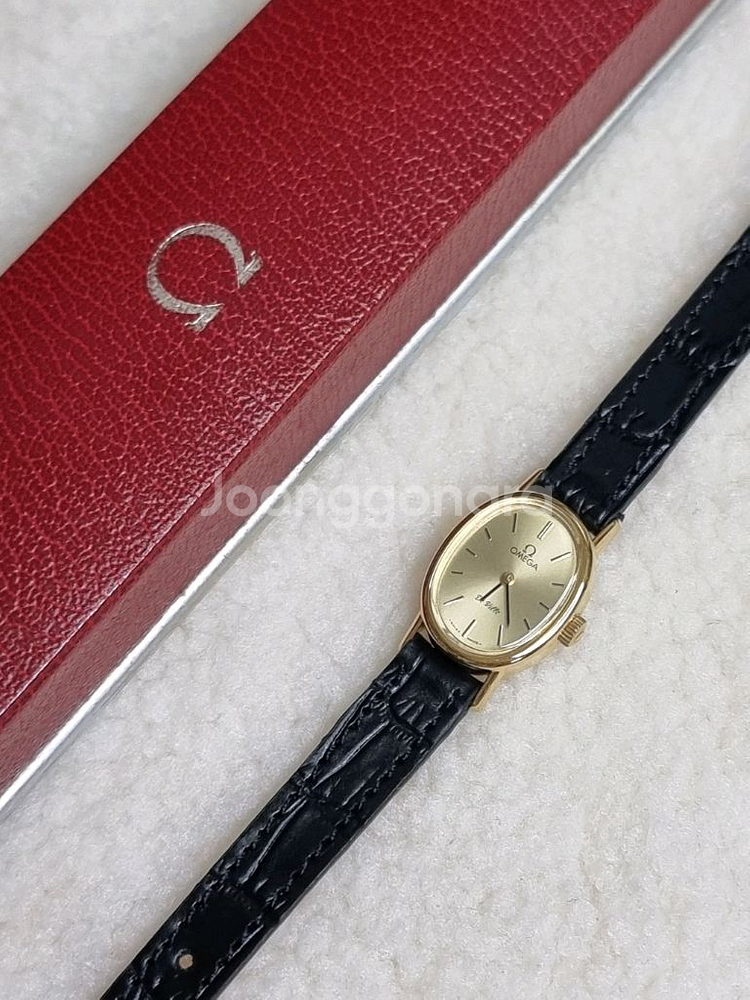 오메가 드빌 빈티지 오벌 샴페인 선레이다이얼 수동 여성--2