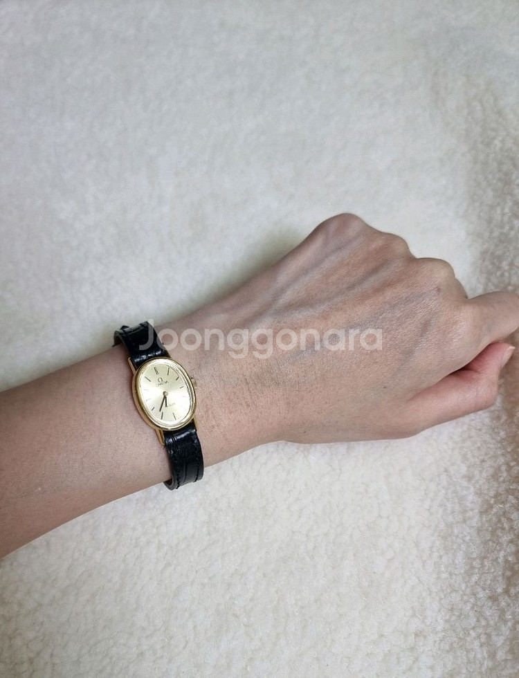 오메가 드빌 빈티지 오벌 샴페인 선레이다이얼 수동 여성--5