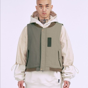 [새상품] 아조바이아조 나일론 믹스드 봄버 패딩 베스트