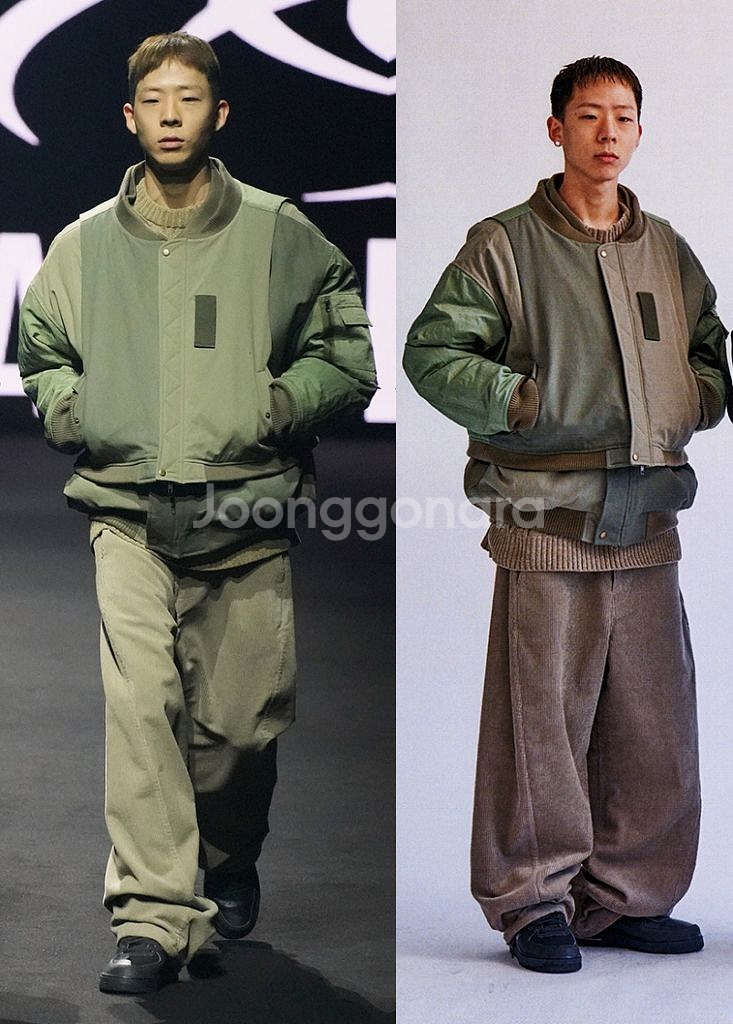 [새상품] 아조바이아조 나일론 믹스드 봄버 패딩 베스트--4