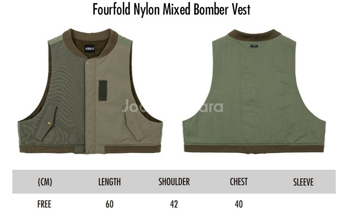 [새상품] 아조바이아조 나일론 믹스드 봄버 패딩 베스트--7