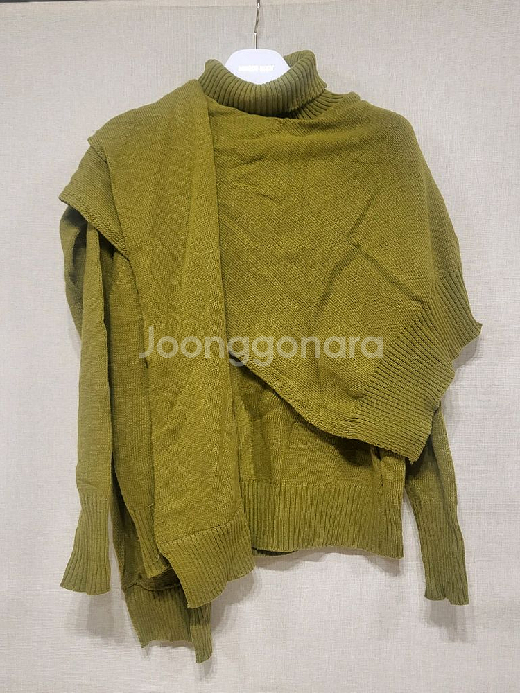 lemui 르뮈 머플러니트 숄니트 올리브--6