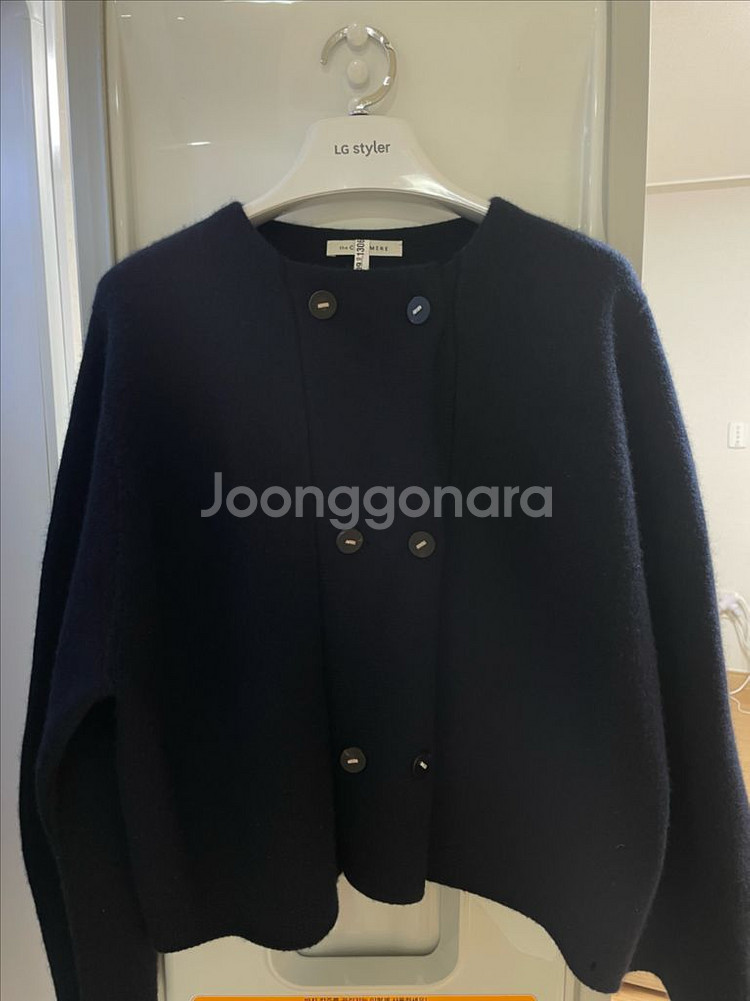 한섬 더캐시미어 캐시미어100 니트 가디건 네이비--0