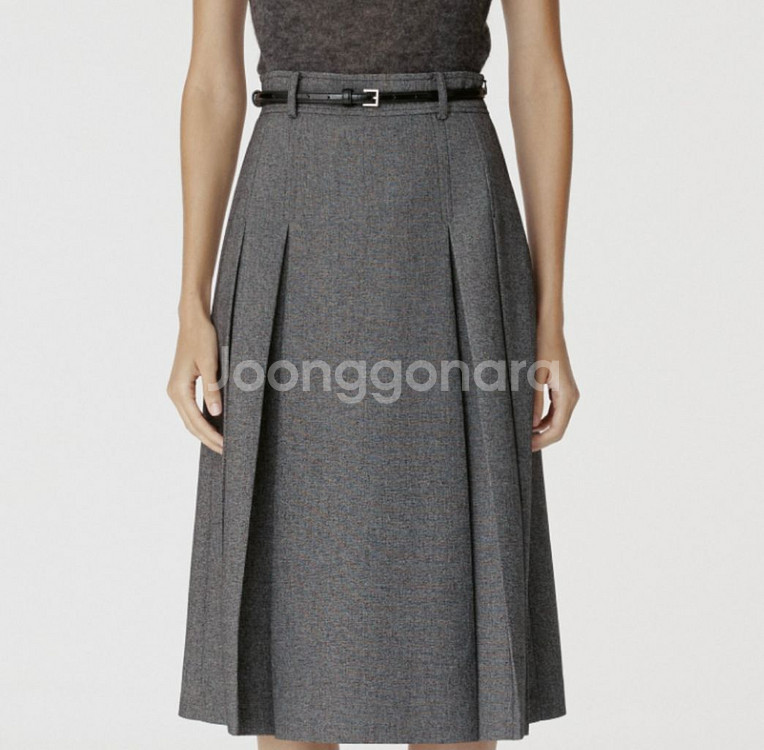 24fw 시에 sie 로니에 핀턱 스커트 차콜 xs--1