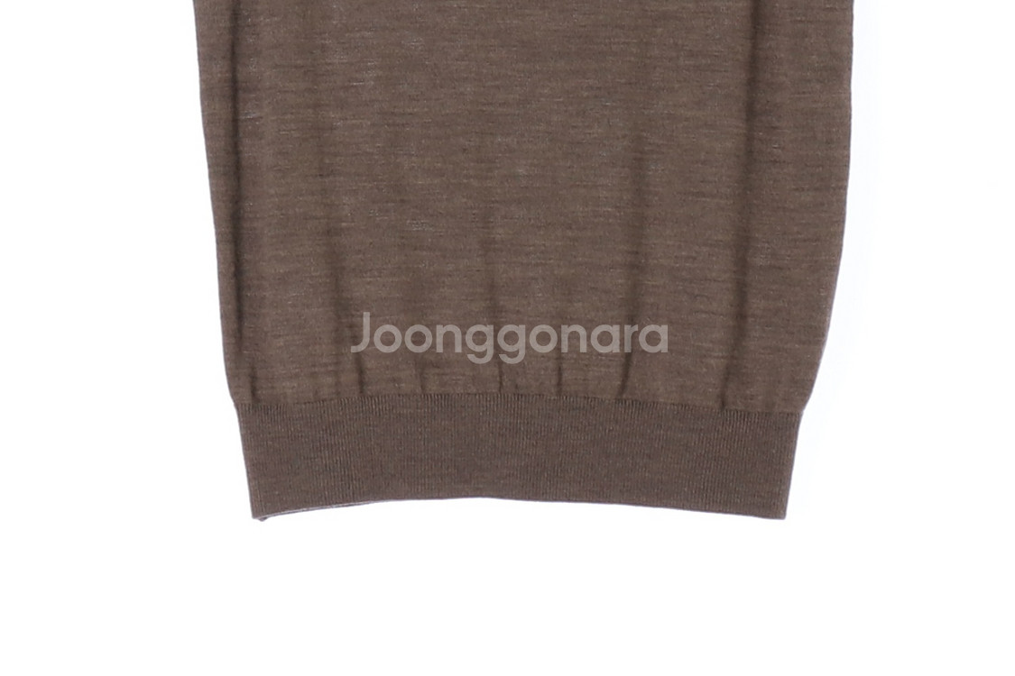 [S]카운테스마라 브라운 라운드 울 니트 베스트 조끼--3
