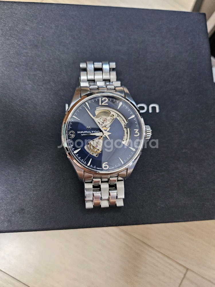 해밀턴 째즈마스터 오픈하트 청판42mm 풀세트 +시계--0