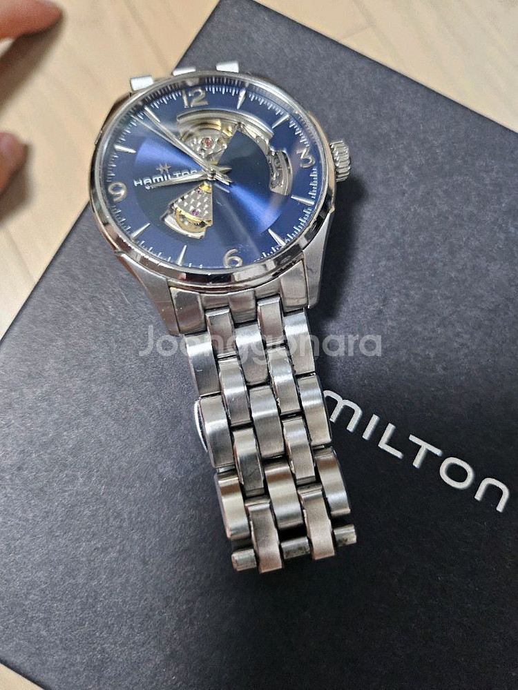 해밀턴 째즈마스터 오픈하트 청판42mm 풀세트 +시계--1