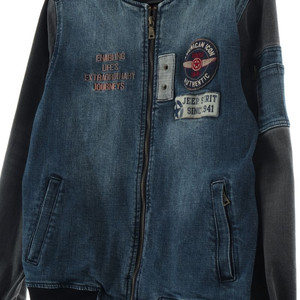 W(S-M) 지프 집업 바람막이 점퍼자켓 데님 블루종