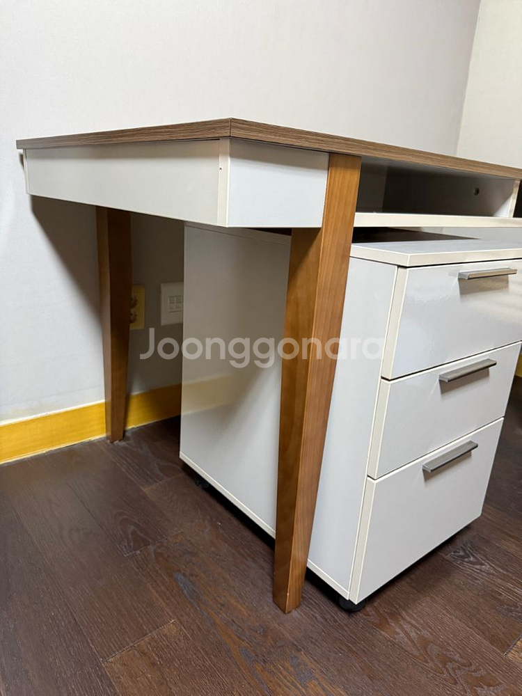 한샘 원목 책상 ,3단 서랍 세트--8