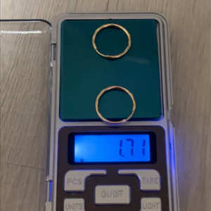 18k 파이프 링 후프 귀걸이 한쌍 (옐골)