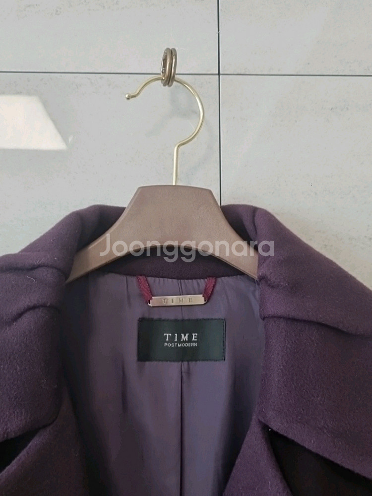 한섬 타임 TIME 퍼플 핸드메이드 울 코트 (캐시미어--2