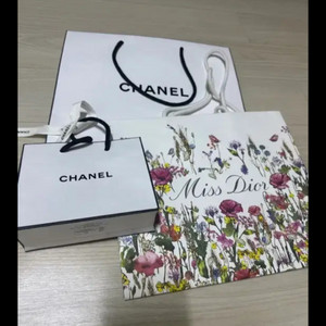 3개 일괄 디올 샤넬 쇼핑백 종이가방