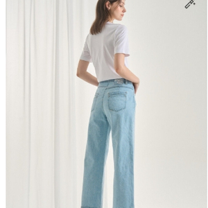 마인 mine 한섬 진주 패치 와이드 데님 팬츠 44