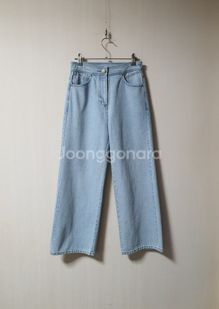 마인 mine 한섬 진주 패치 와이드 데님 팬츠 44--4