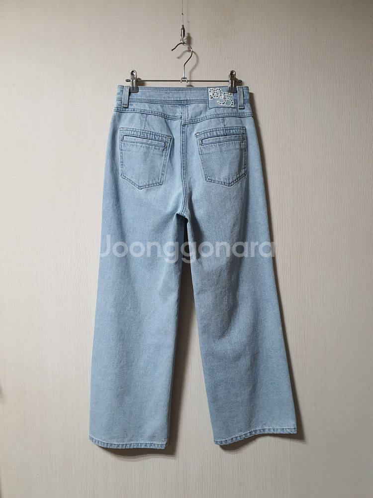 마인 mine 한섬 진주 패치 와이드 데님 팬츠 44--5