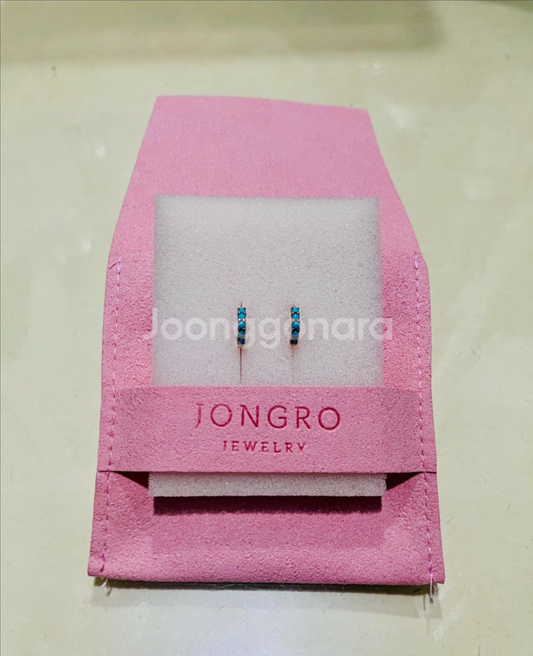 14k 터키석 원터치 링 귀걸이--3