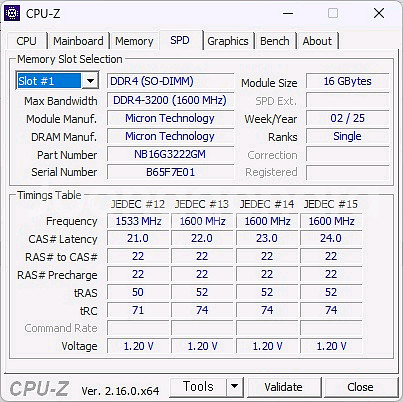 노트북램 마이크론 ddr4 3200 16G--2