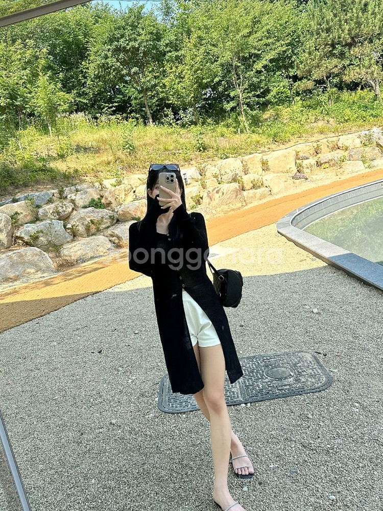 린넨 시스루 롱 미디 가디건--1