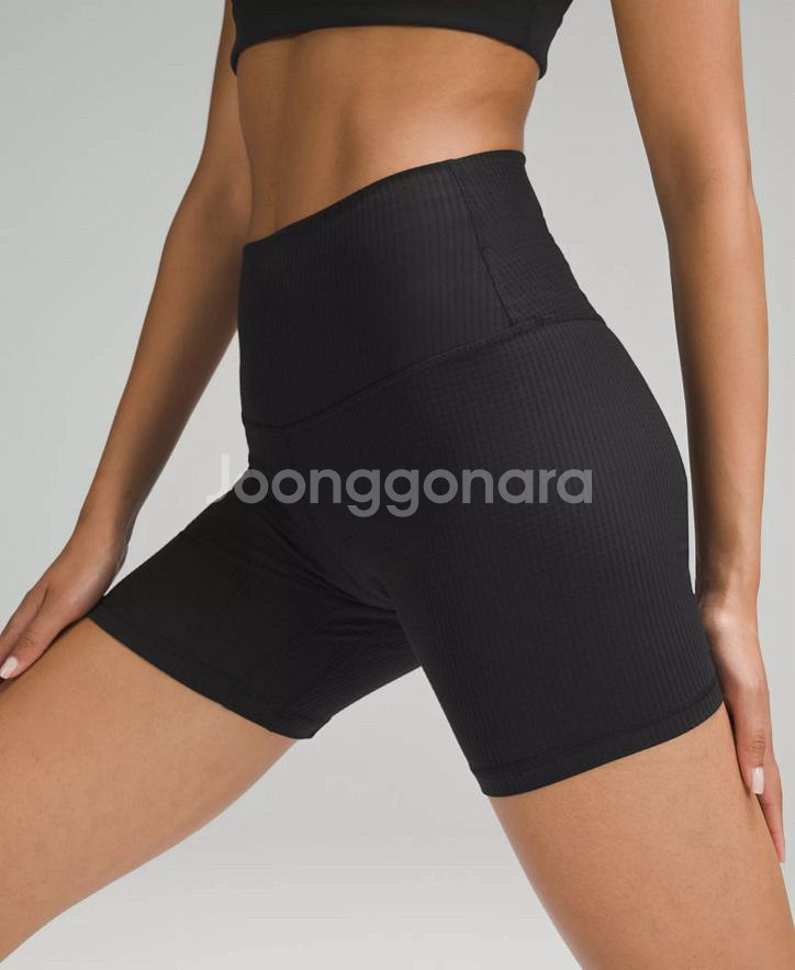 룰루레몬 HR 쇼츠 레깅스 6인치 그리드텍스처 새상품--0