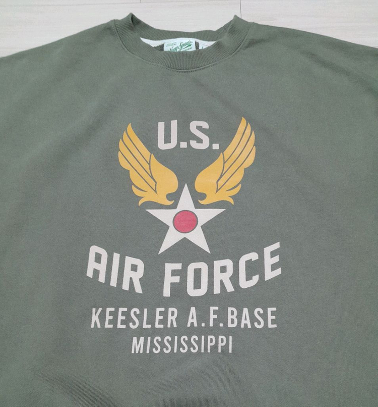 유니폼브릿지 에어포스 헤비 스웻셔츠 카키 (L) 이미지