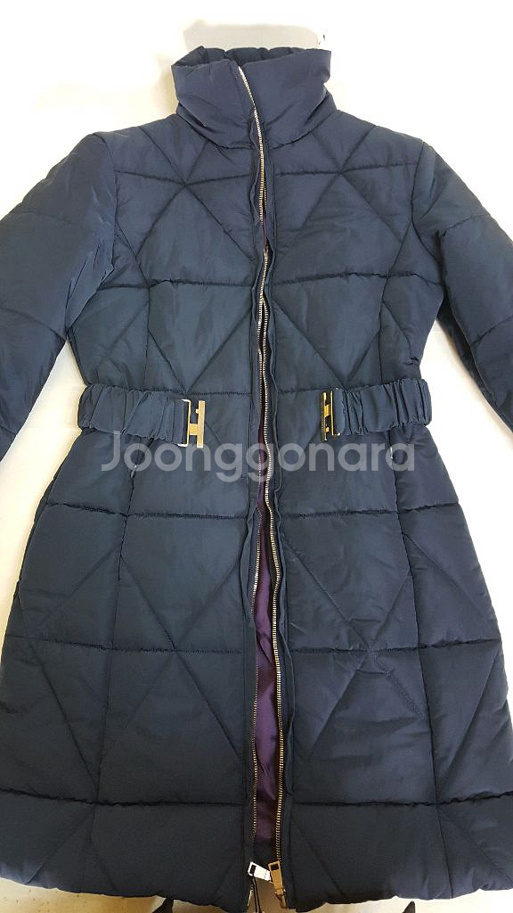 장프랑코페레 곤색 여성 패딩 하프코트--12