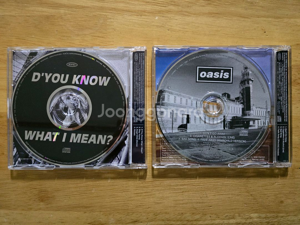 CD 음반 oasis 오아시스 싱글 2장--2