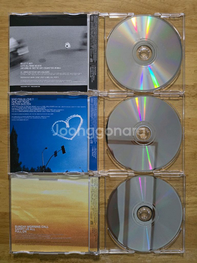 CD 음반 oasis 오아시스 싱글 3장--1