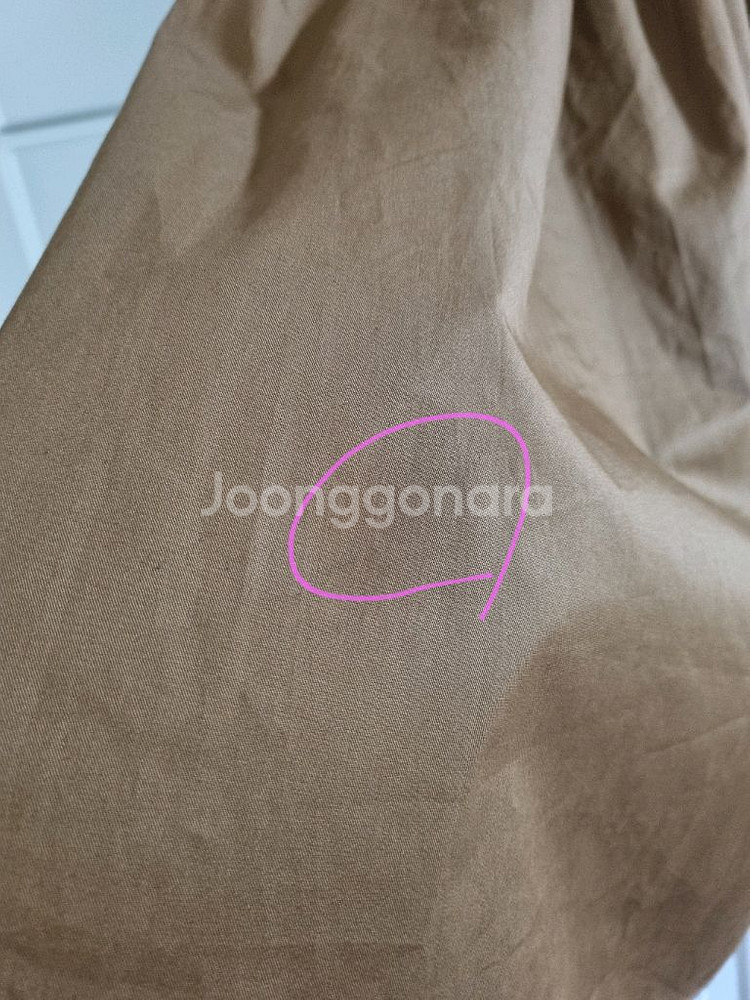 카멜브라운 핀턱주름 밴딩 플레어 롱스커트--3