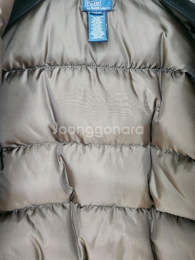 폴로키즈/ 카키색 후드 다운 숏패딩/14-16세--4