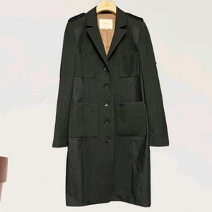 MAJE 마쥬 블랙 레이온혼방 멀티포켓 롱자켓 트렌치