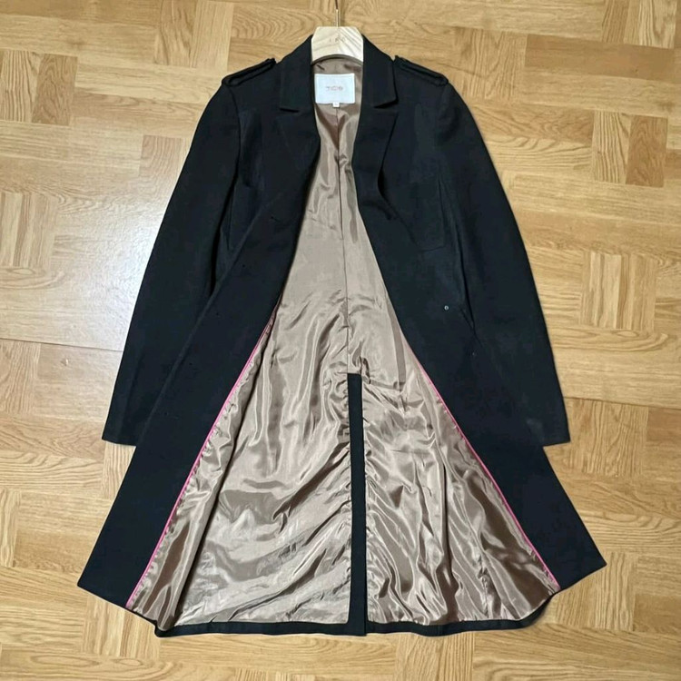 MAJE 마쥬 블랙 레이온혼방 멀티포켓 롱자켓 트렌치--4