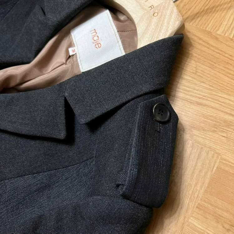 MAJE 마쥬 블랙 레이온혼방 멀티포켓 롱자켓 트렌치--5