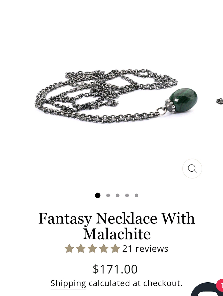 트롤비즈 말라카이트 원석 판타지 목걸이 (새상품)--5